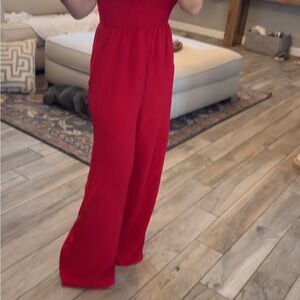 Elegant Red Women's Jumpsuit